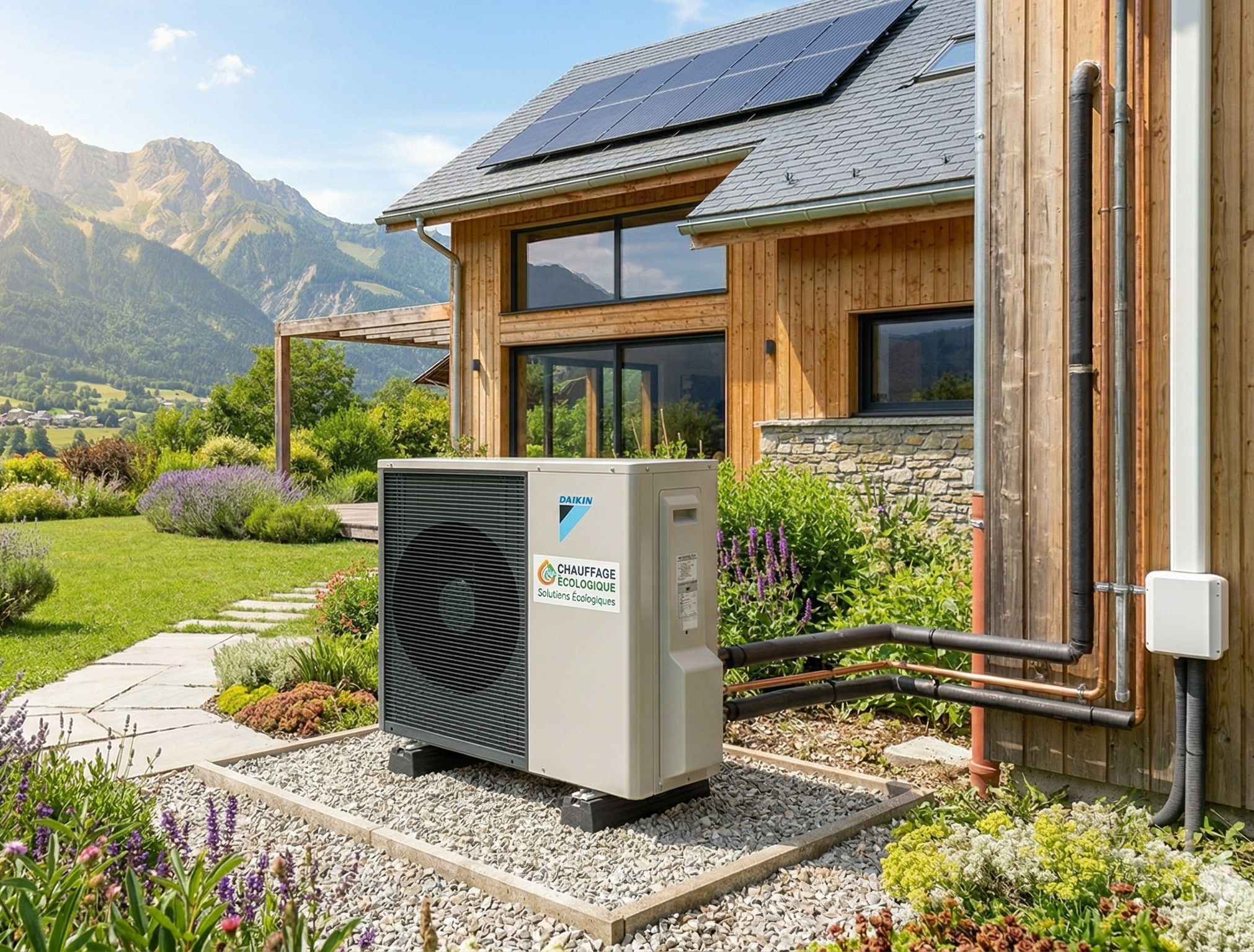 Pompe à Chaleur Air/Eau installée par SABEKO pour remplacer une chaudière à Lyon